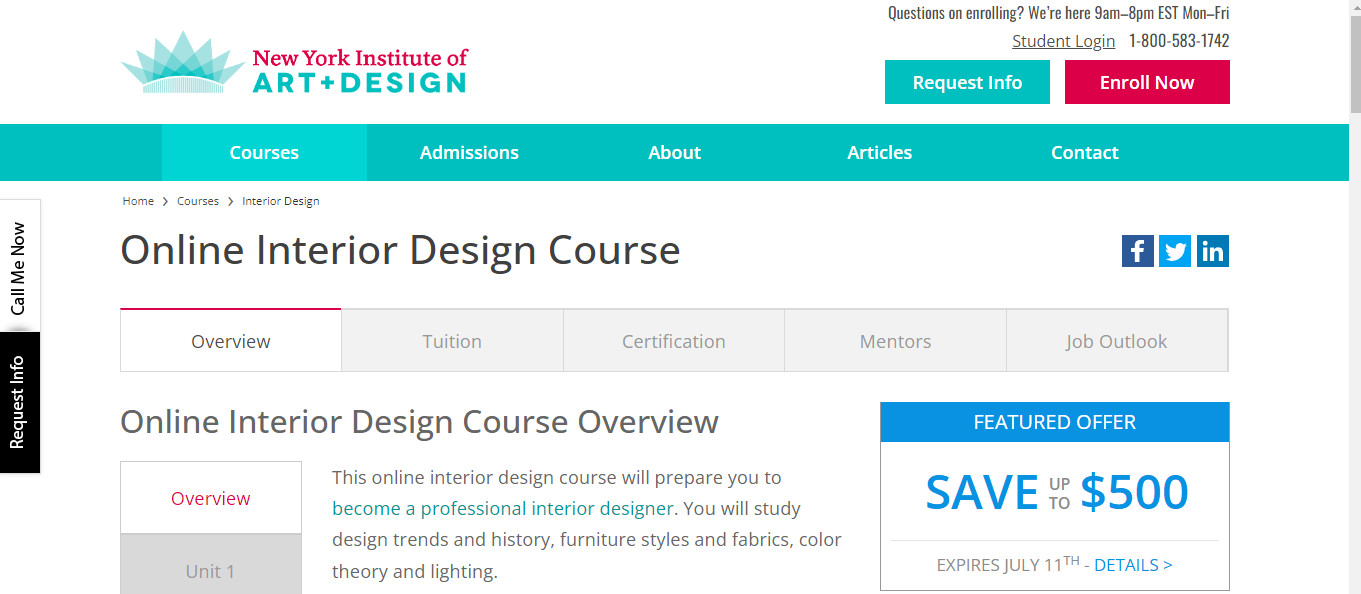 Khóa học thiết kế nội thất online tại NYIAD