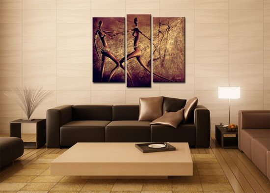 Tranh treo tường bộ ba trong trang trí thiết kế nội thất