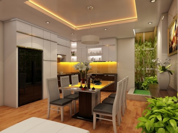 bố cục ánh sáng nội thất phòng bếp nhà ở