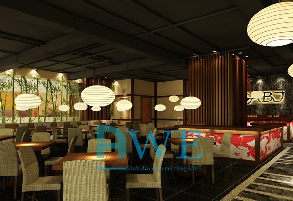 Học viên AWE thiết kế nội thất nhà hàng Nhật Bản 10
