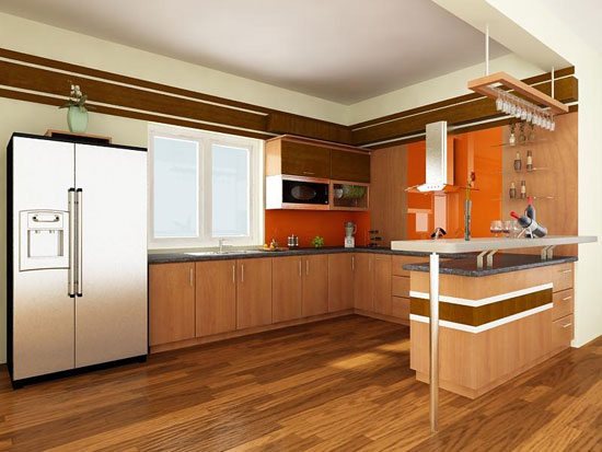 thiết kế nội thất bếp hình chữ U