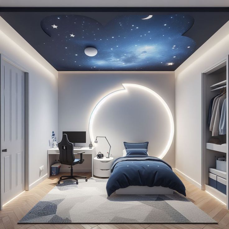 Ý tưởng thiết kế chủ đề vuc trụ cho phòng ngủ