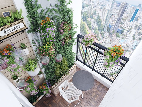 mẫu ban công chưng cư đẹp 2019