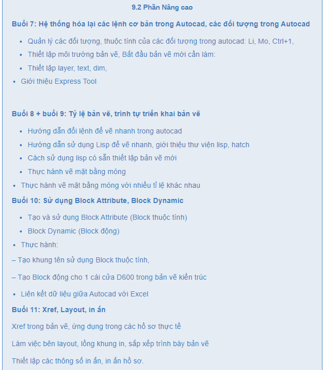 học autocad từ cơ bản đến nâng cao