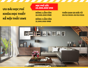 ưu đãi khóa học thiết kế nội thất