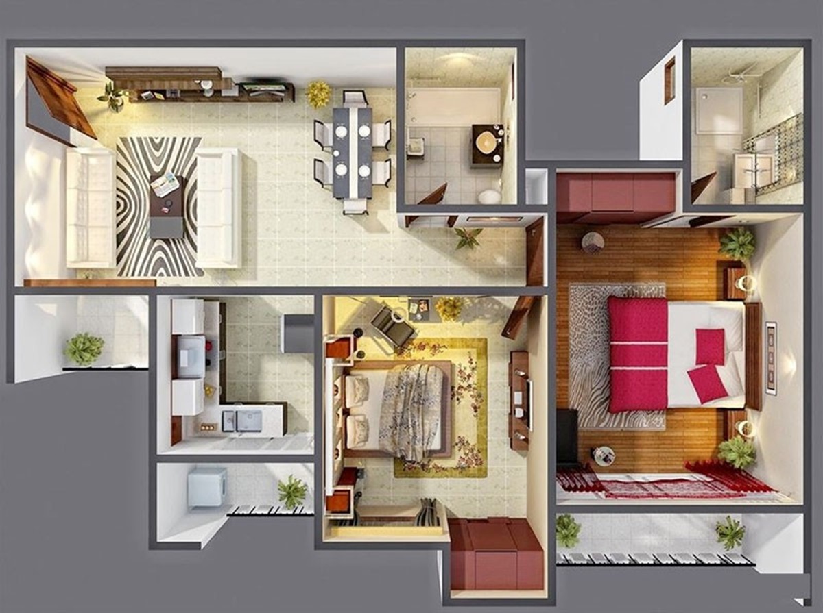 thiet-ke-nha-2-phong-ngu-100m2-ket-hop-giua-hien-dai-va-tien-nghi Khóa học thiết kế nội thất Hà Nội