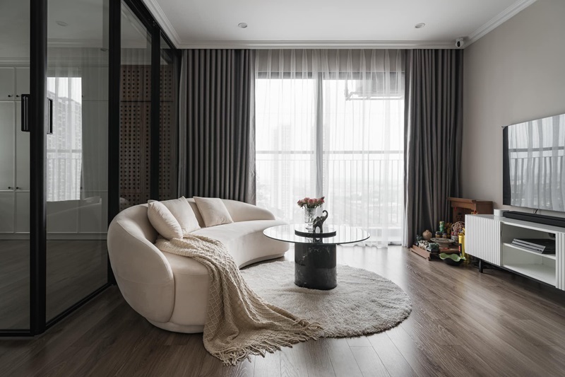 Mẫu phòng khách hợp phong thủy cho người mệnh Kim - Mẫu 1