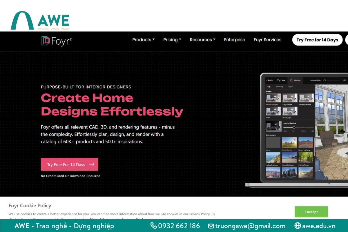 Phần mềm AI thiết kế nội thất - Foyr NEO