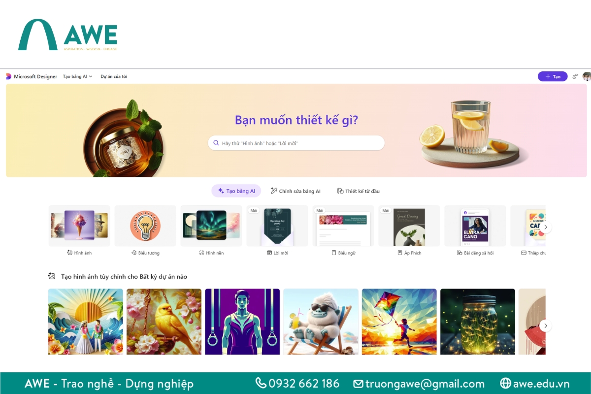 Phần mềm thiết kế đồ họa bằng AI - Microsoft Designer