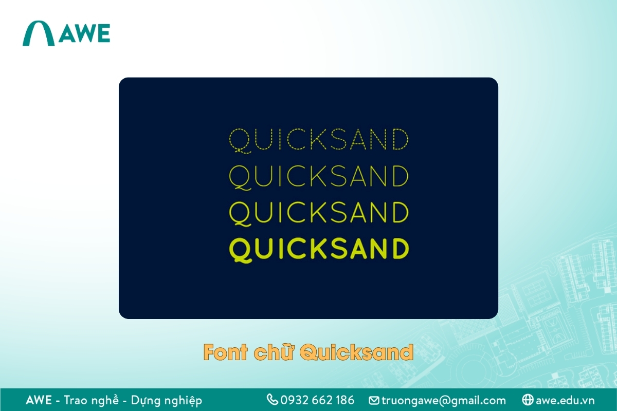 Font chữ hiện đại Quicksand