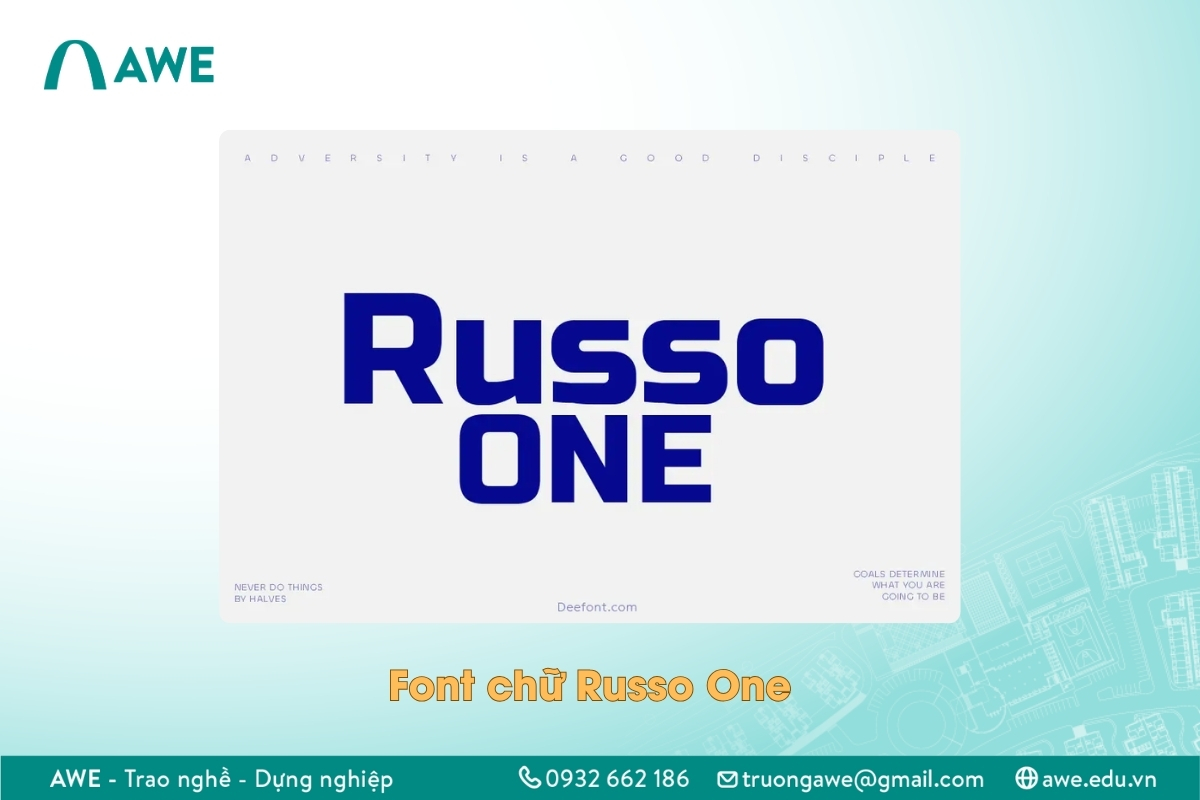 Font chữ trang trí Russo One