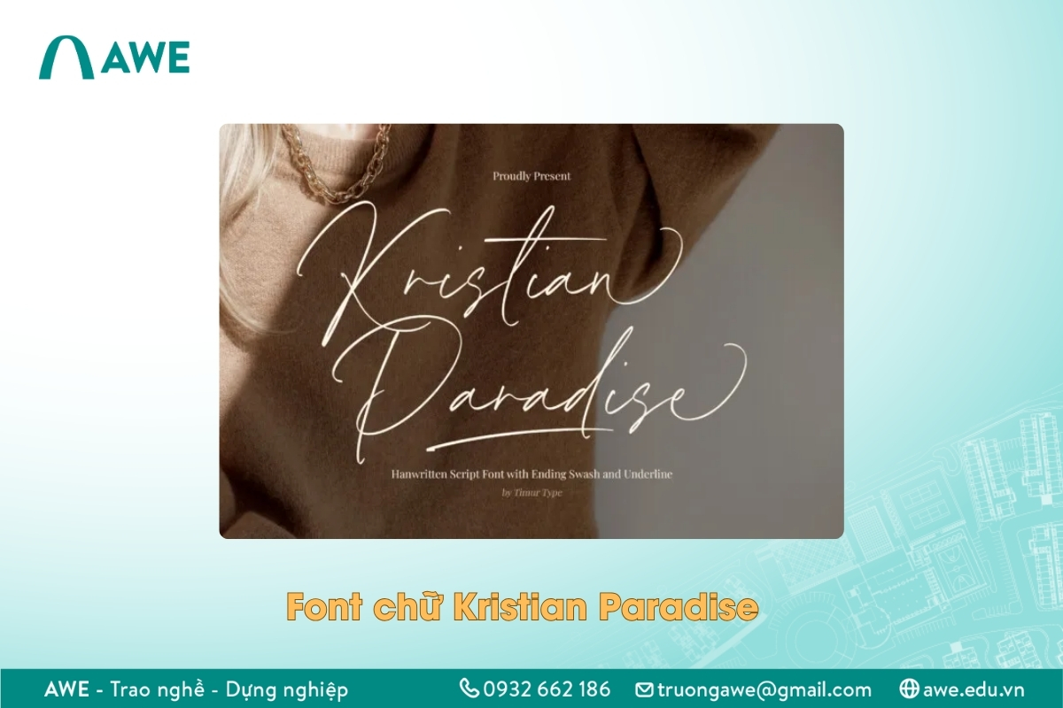 Font chữ viết tay vintage - Kristian Paradise Font