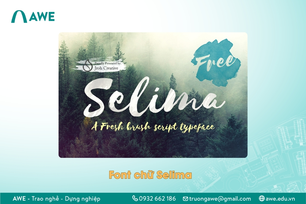 Font chữ viết tay đẹp Selima
