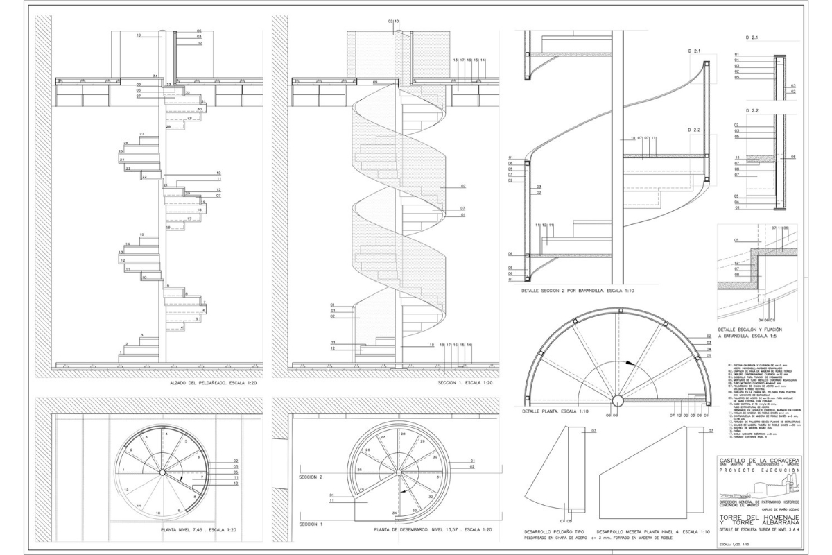 Bản vẽ cầu thang xoắn ốc
