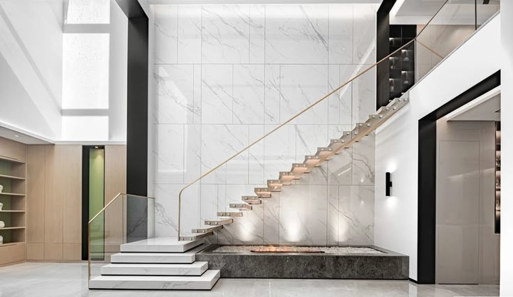 Mẫu cầu thang nhà lệch tầng đẹp, hiện đại nhất 2025