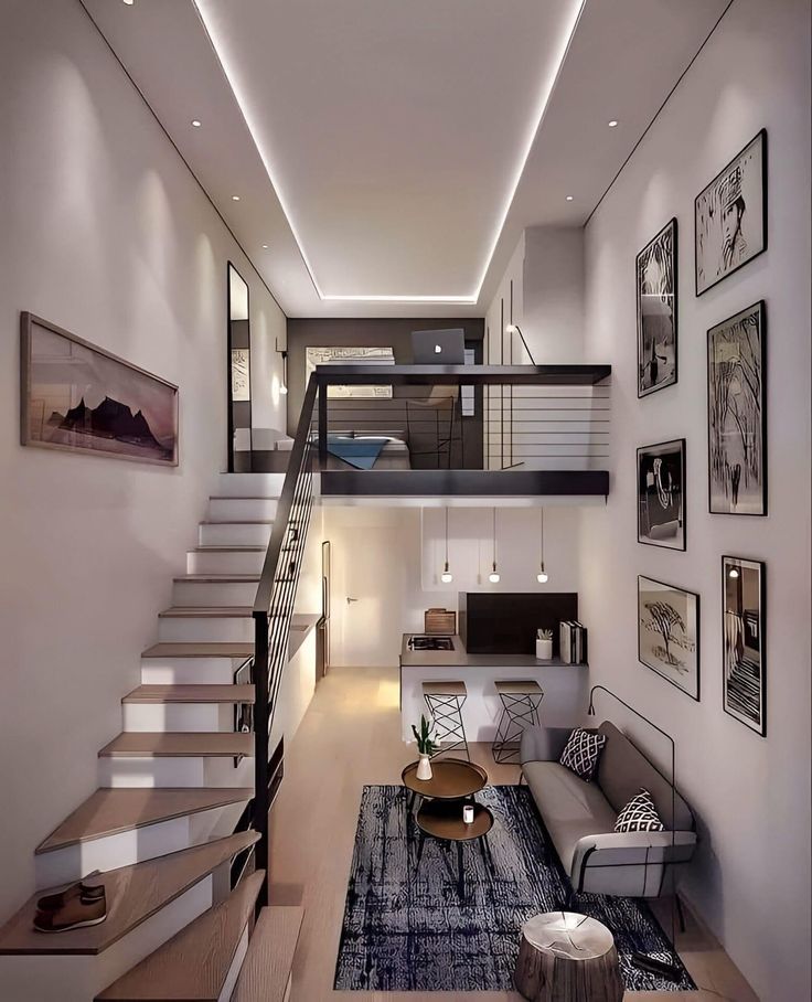 Cầu thang thẳng nhà ống 4m