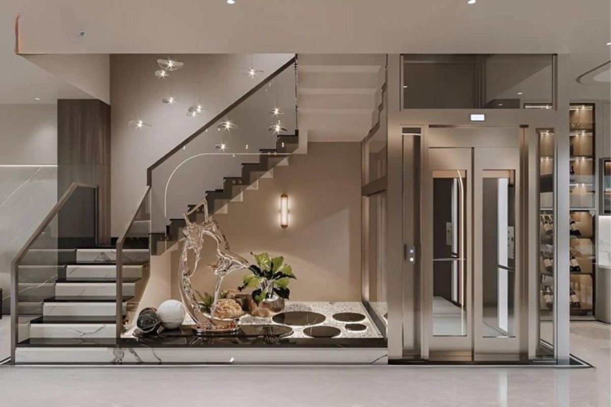 Mẫu thiết kế cầu thang cho nhà lệch tầng đẹp, hiện đại