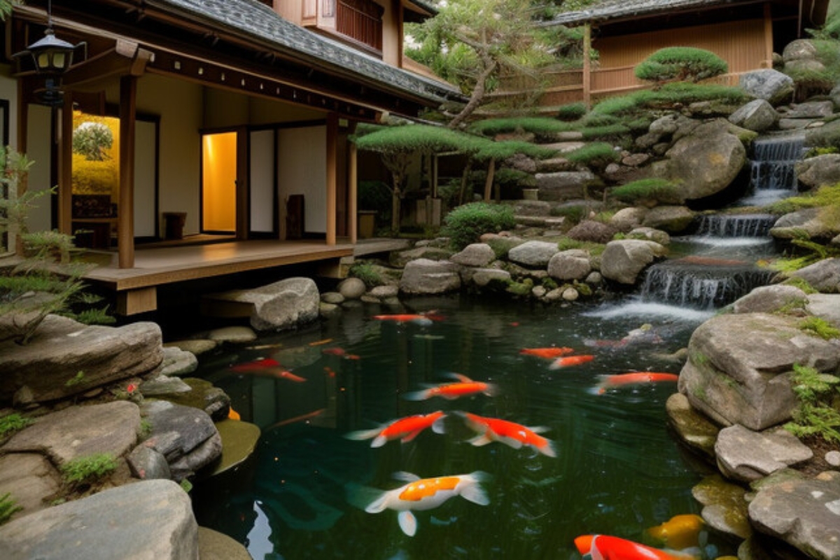 Mẫu thiết kế hồ cá koi 3D