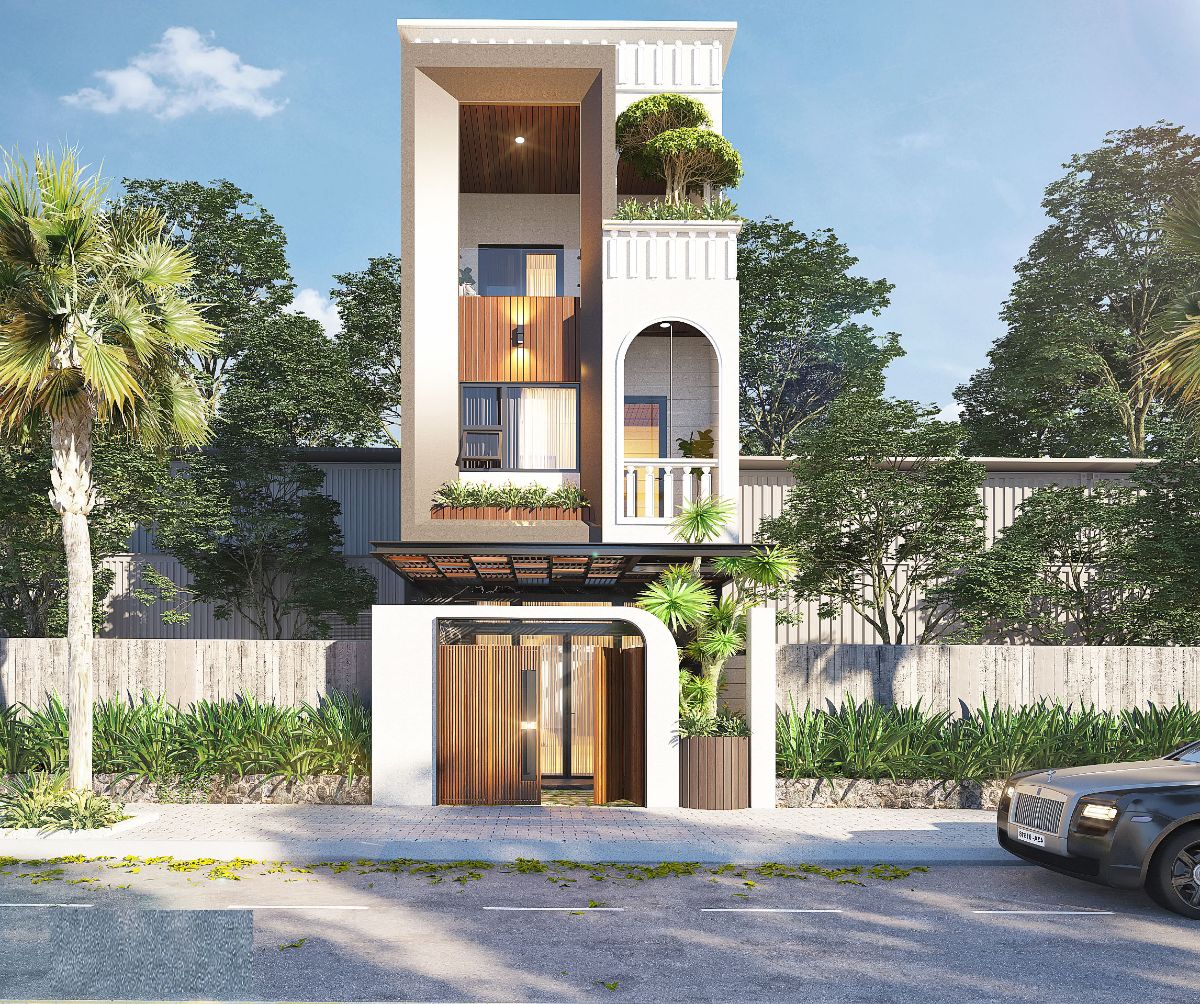 Mặt tiền nhà ống 5x12m hiện đại