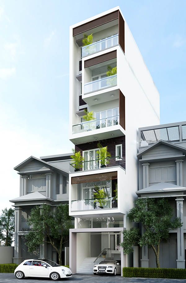 Mẫu thiết kế nhà 5x12m 6 tầng đẹp, hiện đại