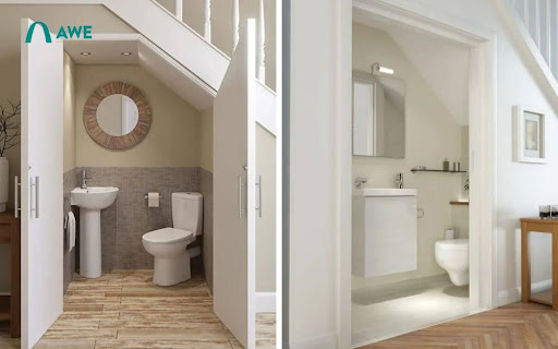 Hướng dẫn cách thiết kế nhà vệ sinh dưới cầu thang hợp phong thủy