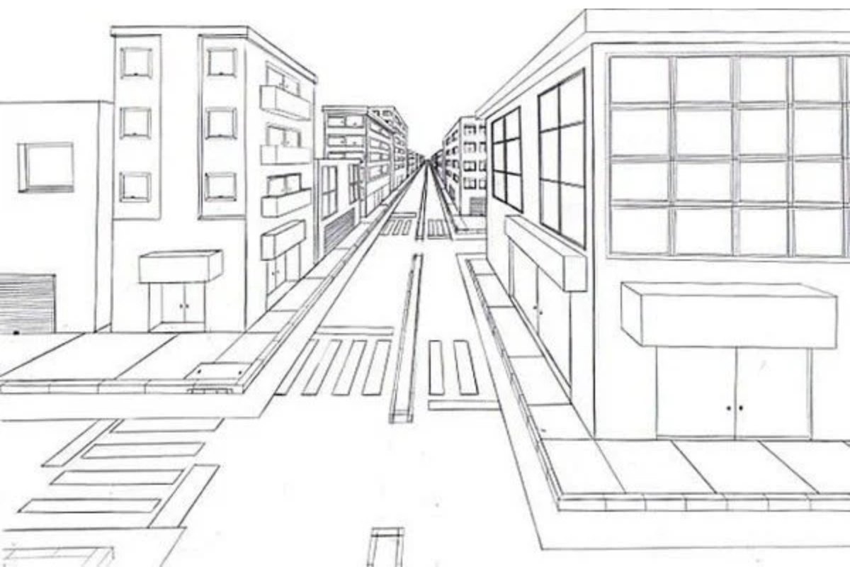 Chi tiết cách vẽ phối cảnh 1 điểm tụ trong kỹ thuật vẽ tay