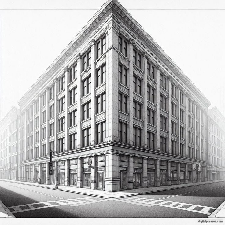 Mẫu ảnh phối cảnh 2 điểm tụ trong đồ họa, nghệ thuật