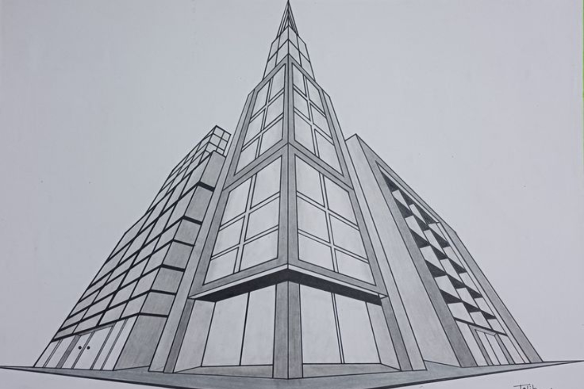 Hướng dẫn cách vẽ phối cảnh 3 điểm tụ chi tiết